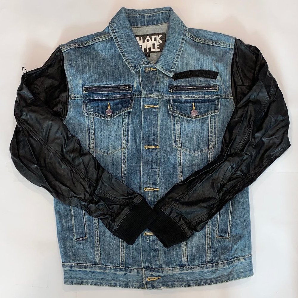 Black Apple Denim Jacket